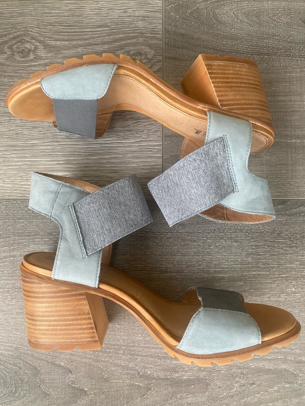 SOREL Nadia Blue Elastic Slingback Block Heel Sandals Women’s Size 10 - Picture 5 of 14
